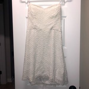 marineblu white floral lace strapless dress